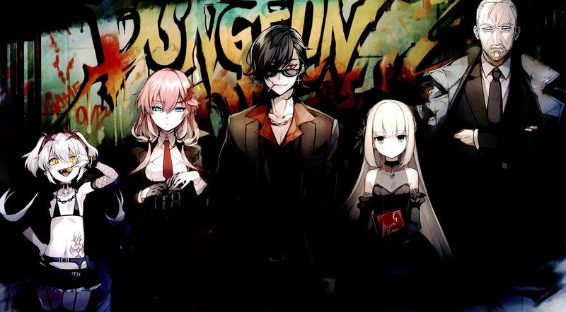 Five Anime Characters — Black, Dark, Night