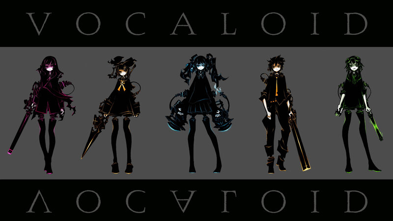 Five Anime Characters — Black, Dark
