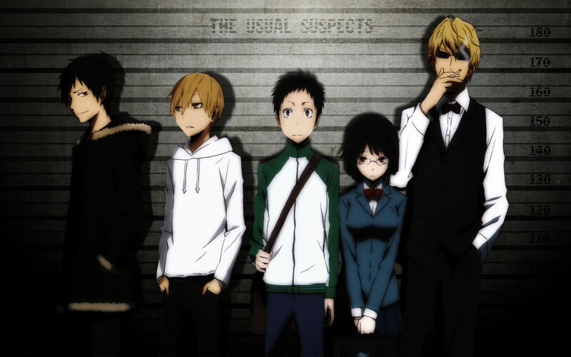 Five Anime Characters — Black, Dramatic, Height Chart