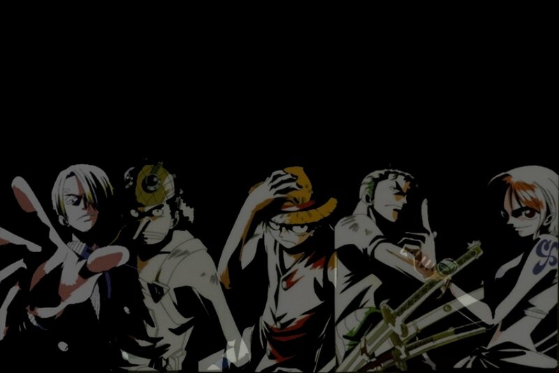 Five Anime Characters — Black, Dramatic, Manga, Swords, Hat