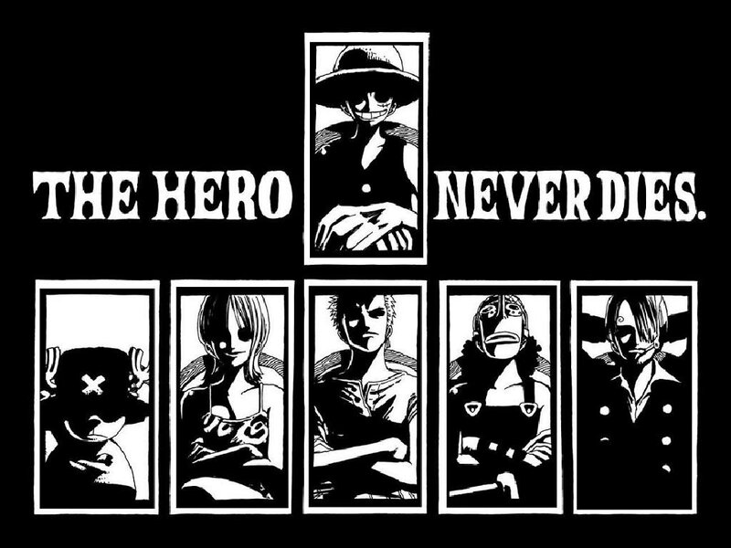 Five Anime Characters — Black, Dramatic, Manga, Text