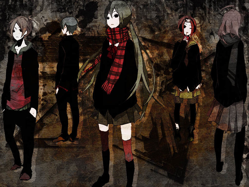 Five Anime Characters — Black, Dramatic, Scarf