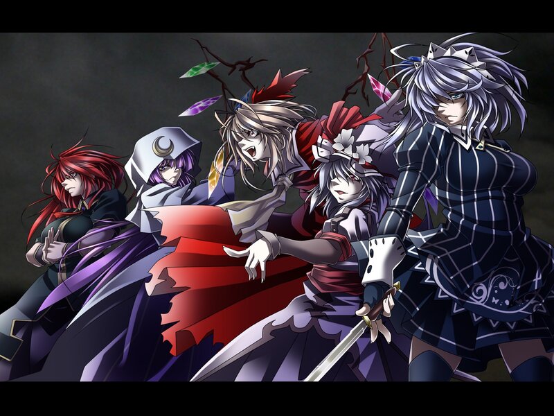 Five Anime Characters — Black, Dramatic, Sword