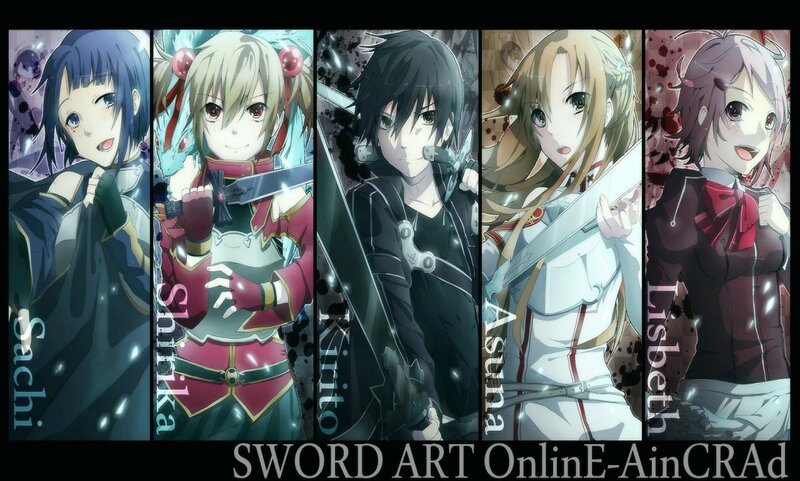Five Anime Characters — Black, Dramatic, Swords, Fantasy Armor