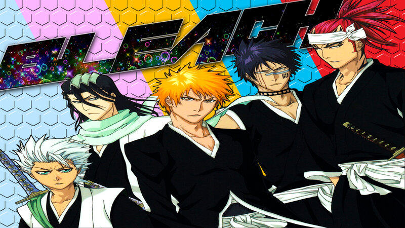 Five Anime Characters — Black, Dramatic, Swords, Kimonos
