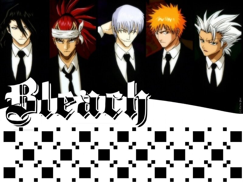 Five Anime Characters — Black, Serious