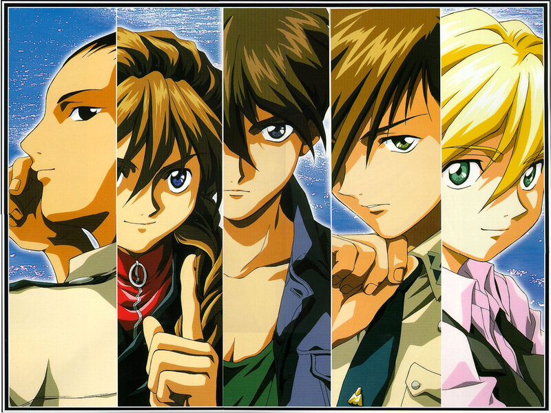 Five Anime Characters — Blue, Dramatic, Ocean
