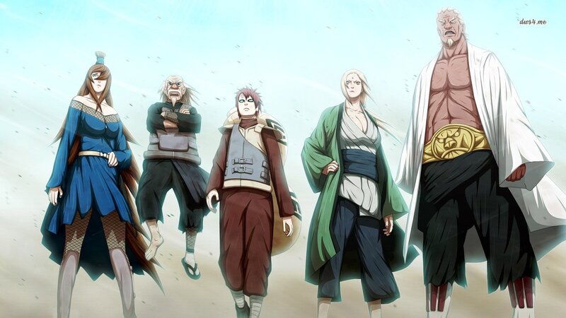 Five Anime Characters — Blue, Dramatic, Sandstorm