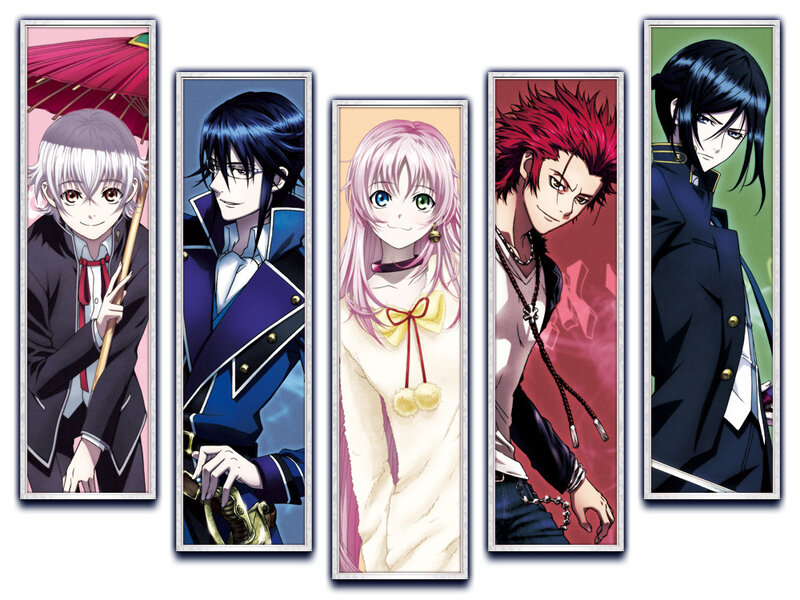 Five Anime Characters — Blue, Dramatic, Umbrella
