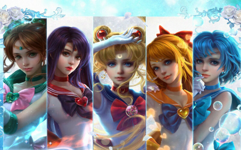 Five Anime Characters — Blue, Dreamy