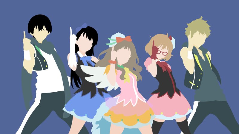 Five Anime Characters — Blue, Energetic