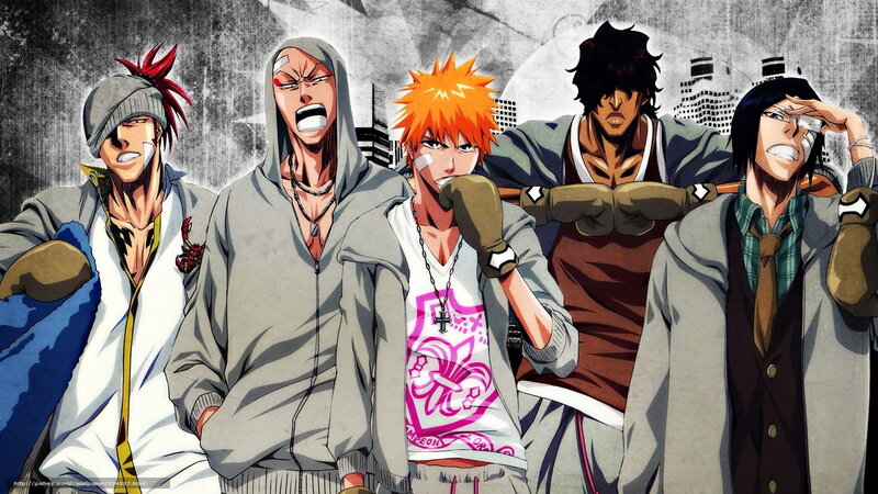 Five Anime Characters — Gray, Aggressive