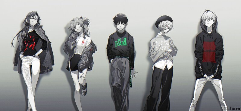 Five Anime Characters — Gray, Neutral
