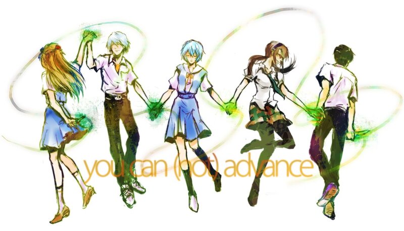 Five Anime Characters Holding Hands