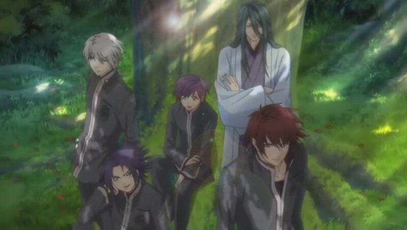 Five Anime Characters in Forest