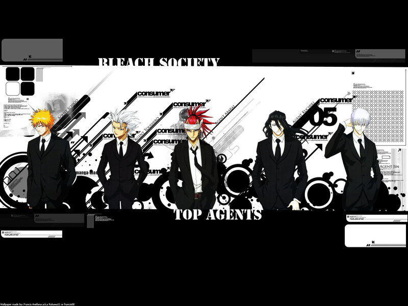 Five Anime Characters in Suits — Black, Dramatic