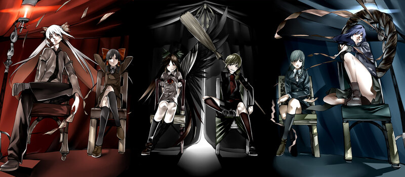 Five Anime Characters on Chairs