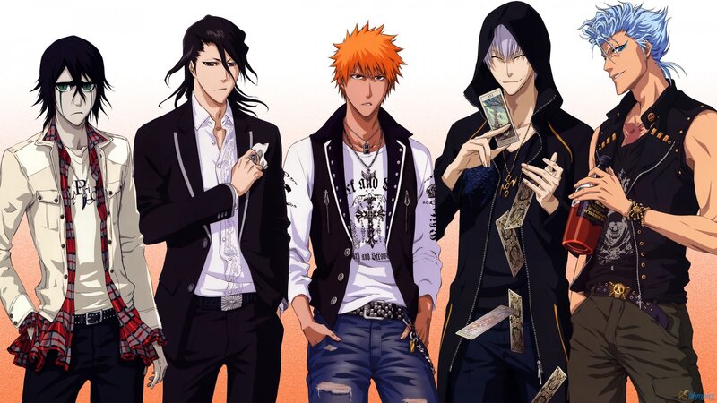 Five Anime Characters — Orange, Confident