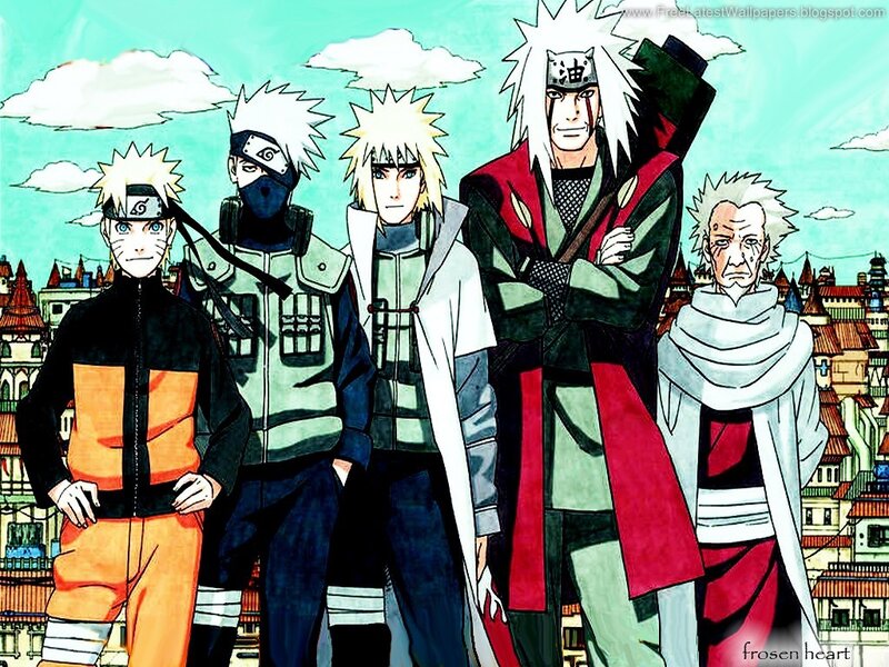 Five Anime Characters — Orange, Dramatic, Afternoon