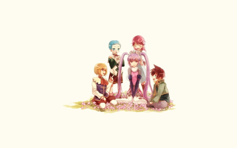 Five Anime Characters — Pink, Peaceful