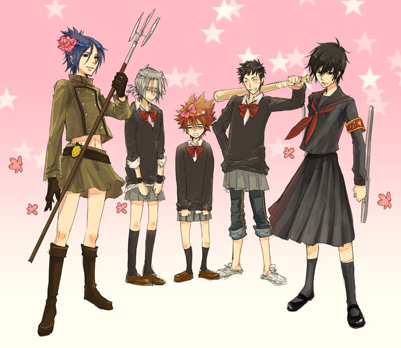 Five Anime Characters — Pink, Playful