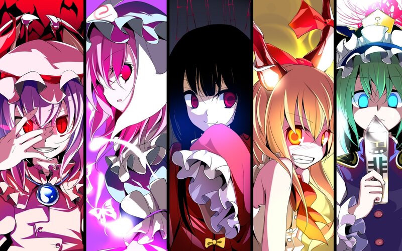 Five Anime Characters — Purple, Dramatic, Anime Art, Character Portraits