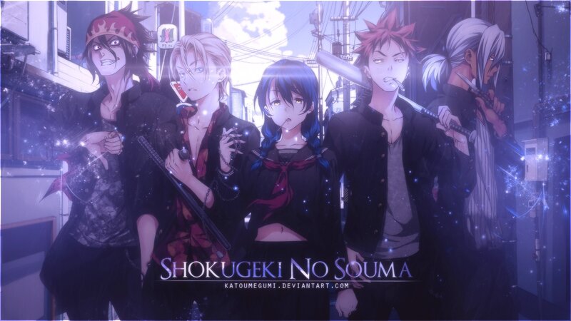 Five Anime Characters — Purple, Dramatic, Night, Swords