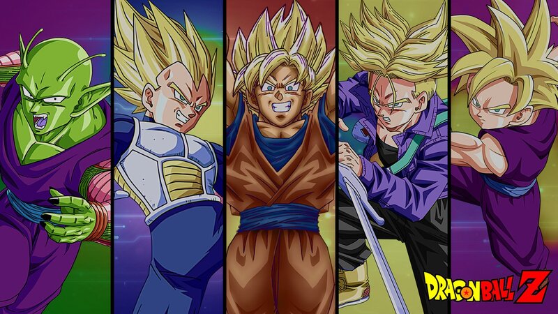 Five Anime Characters — Purple, Dramatic, Spiky Hair
