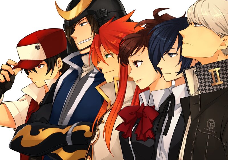 Five Anime Characters — Red, Confident