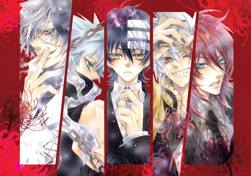 Five Anime Characters — Red, Dramatic, Manga