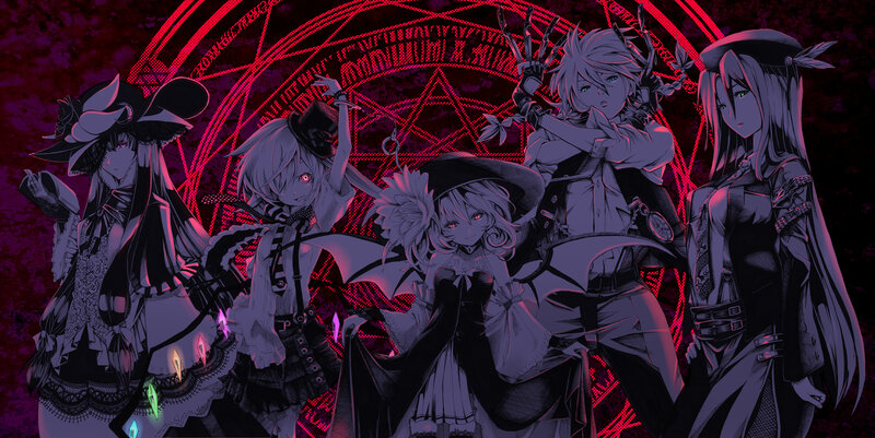 Five Anime Characters — Red, Dramatic