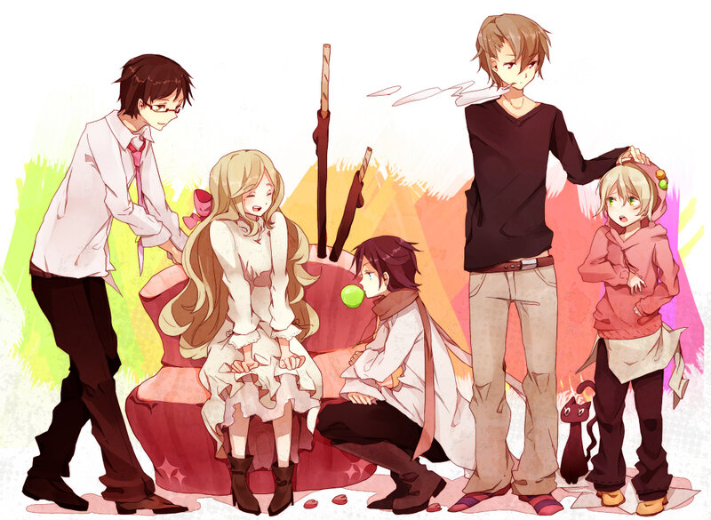 Five Anime Characters — Red, Playful, Candy