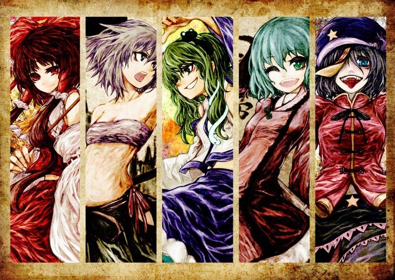 Five Anime Characters — Red, Playful