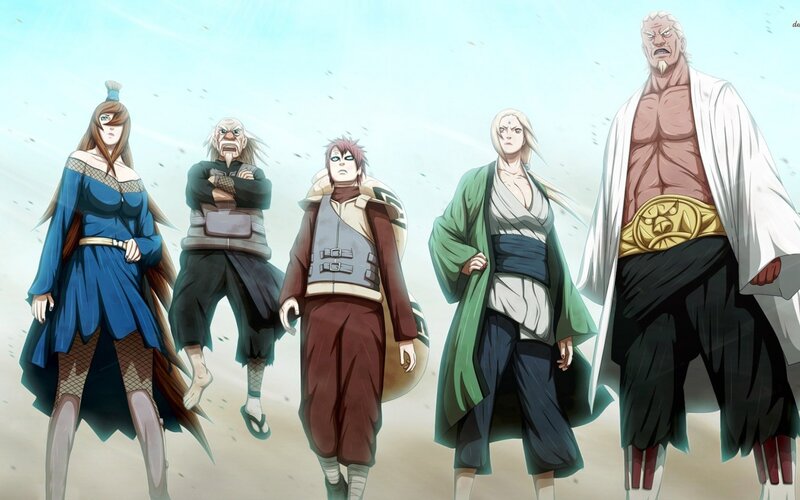 Five Anime Characters Standing