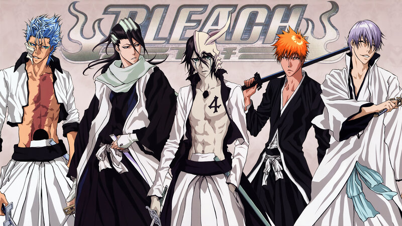 Five Anime Characters — White, Dramatic, Swords