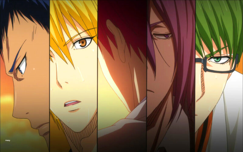 Five Anime Characters — Yellow, Dramatic