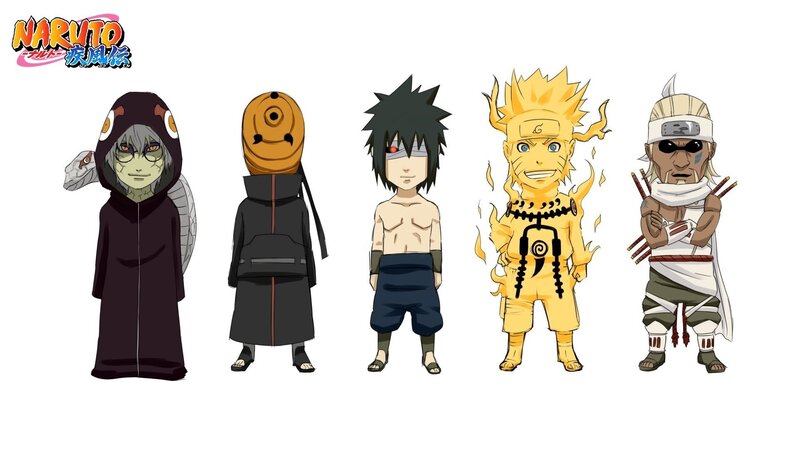 Five Anime Characters — Yellow, Neutral, Manga