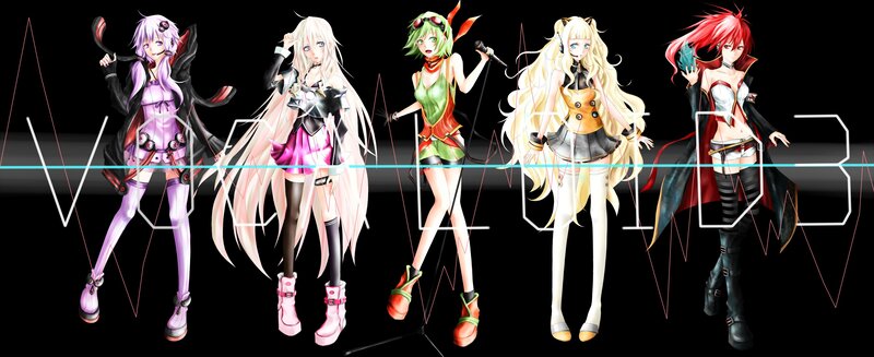 Five Anime Female Characters — Black
