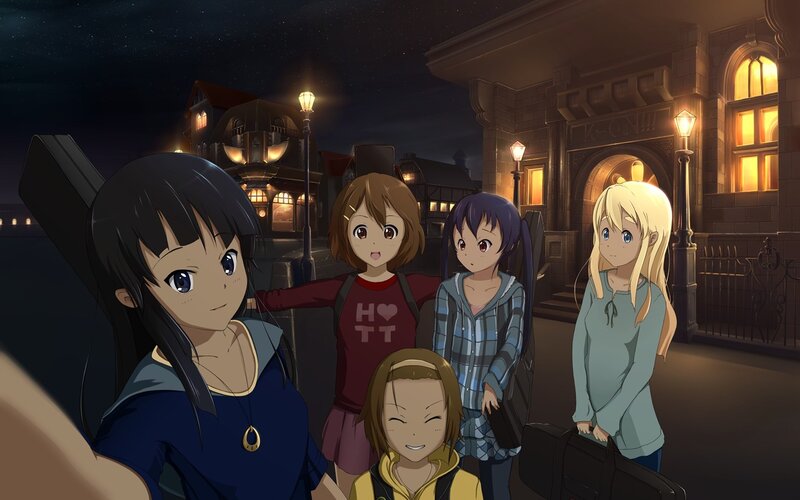 Five Anime Girls at Night