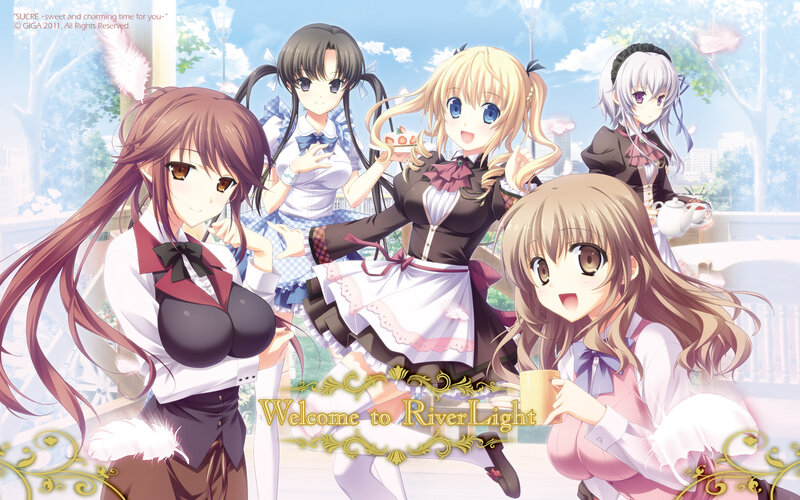 Five Anime Girls at Tea Party