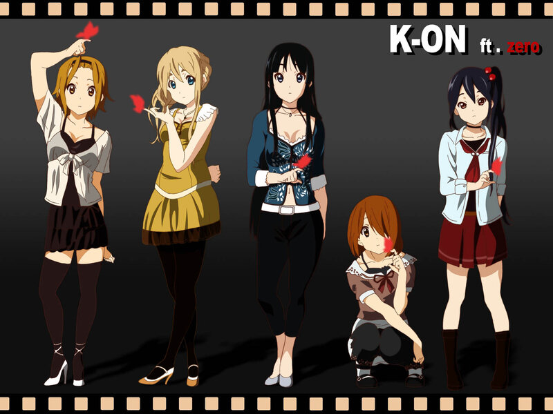 Five Anime Girls — Black