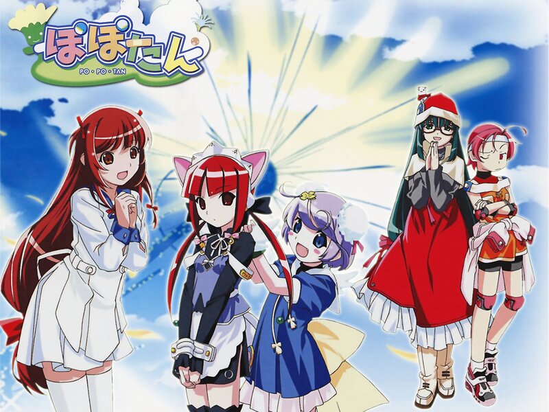 Five Anime Girls — Blue, Bright, Cheerful