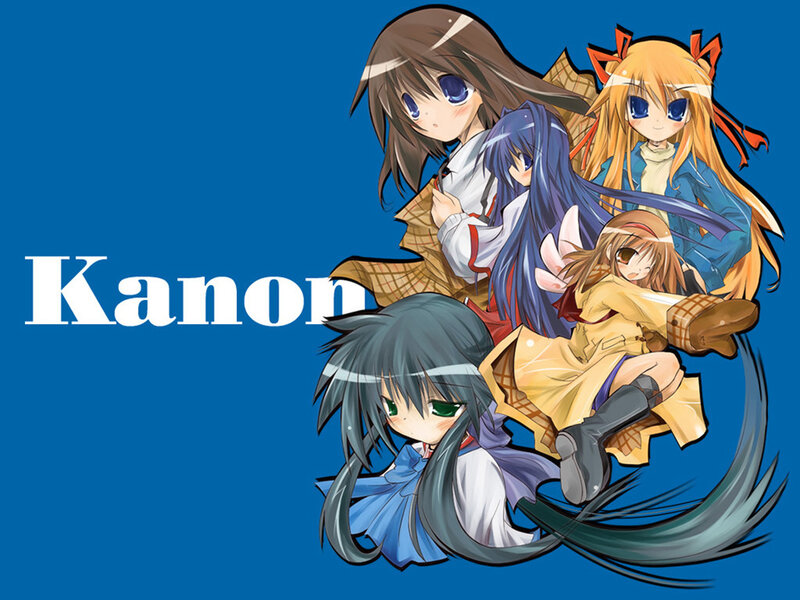 Five Anime Girls — Blue, Calm, Blue Background