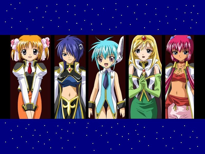 Five Anime Girls — Blue, Calm