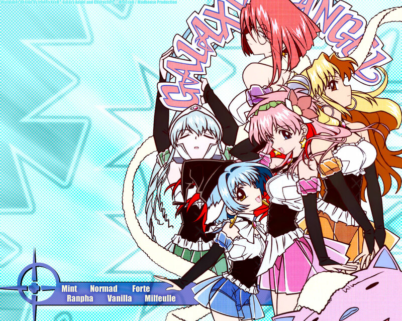 Five Anime Girls — Blue, Playful, Anime Characters