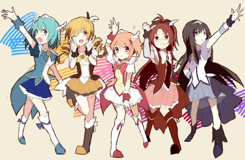 Five Anime Girls Dancing — Blue