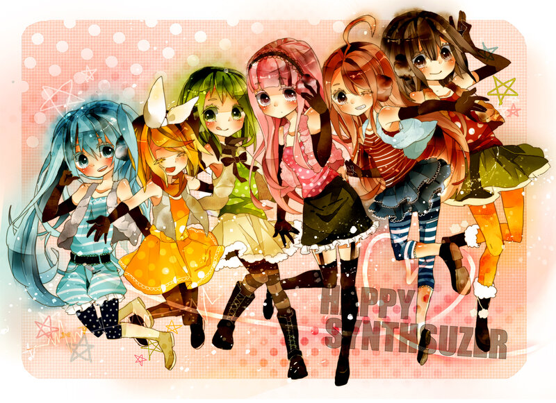 Five Anime Girls Dancing — Pink