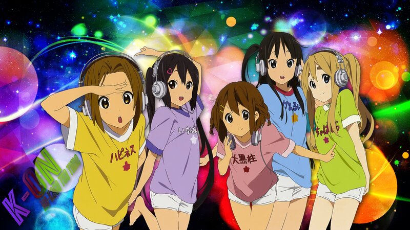 Five Anime Girls Dancing — Purple