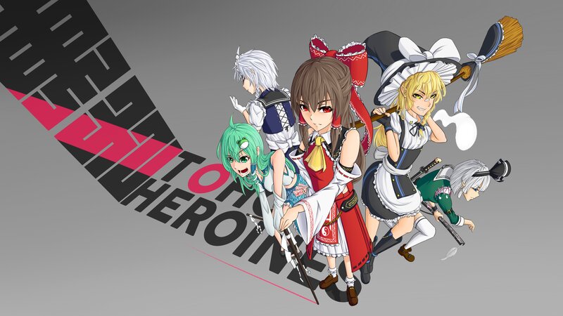 Five Anime Girls — Gray, Dynamic