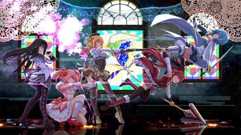 Five Anime Girls in Combat